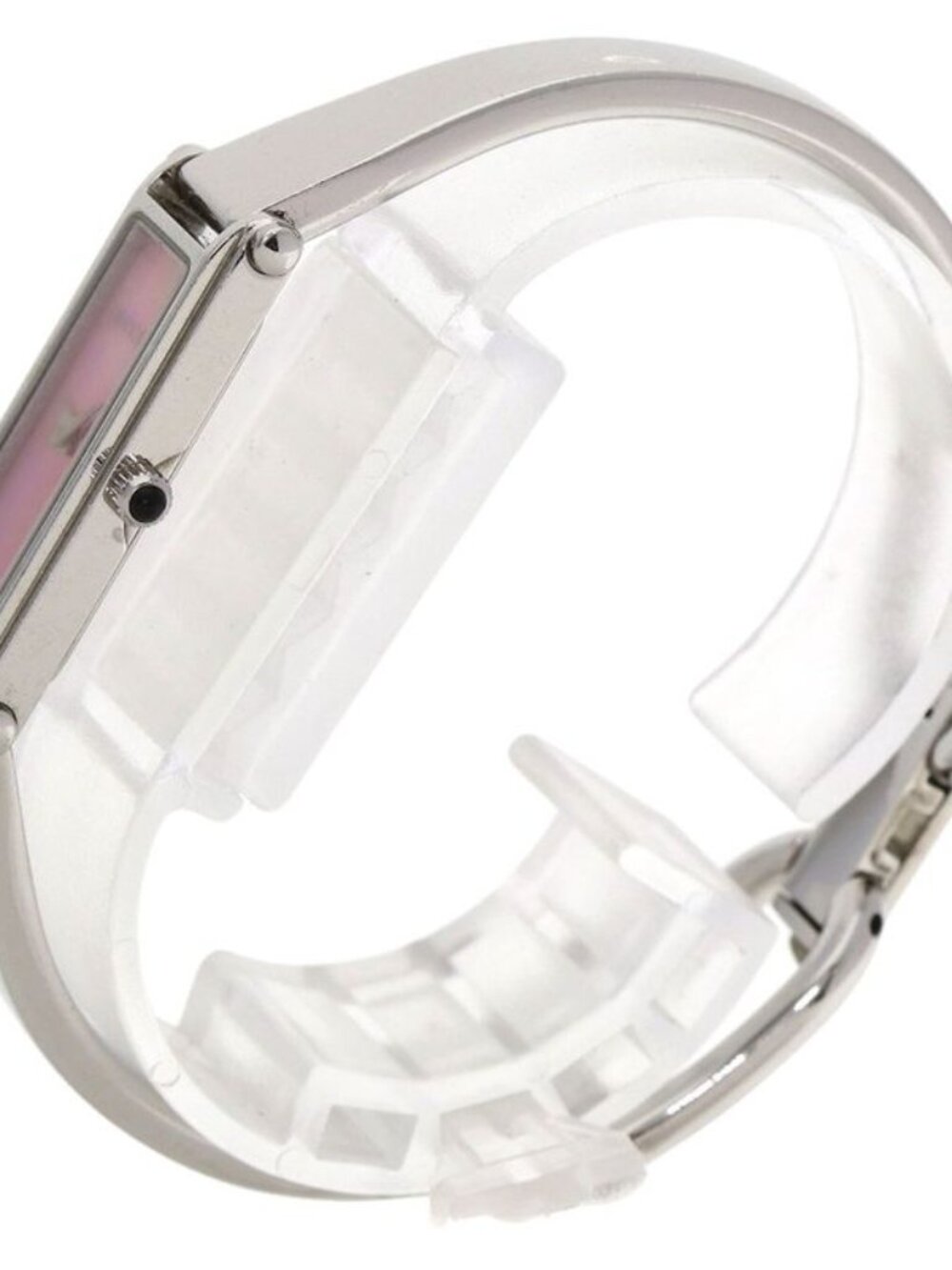 Gucci Square Face Bangle Pink Shell Watch SS - Picture 2 of 15